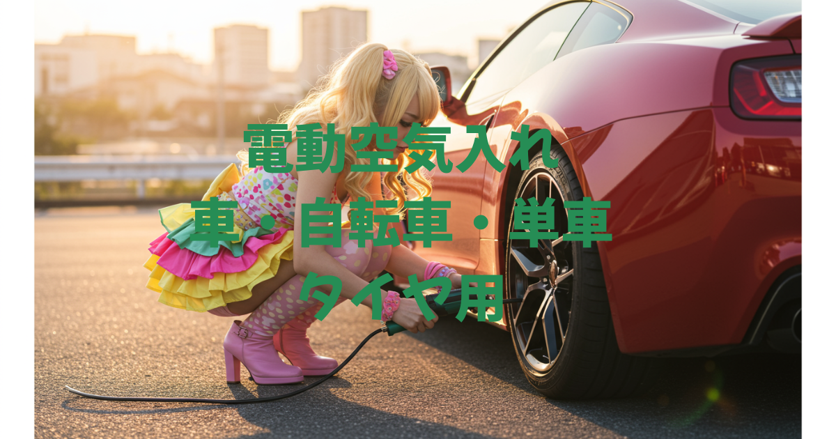 車　タイヤ　電動空気入れ　自転車　バイク