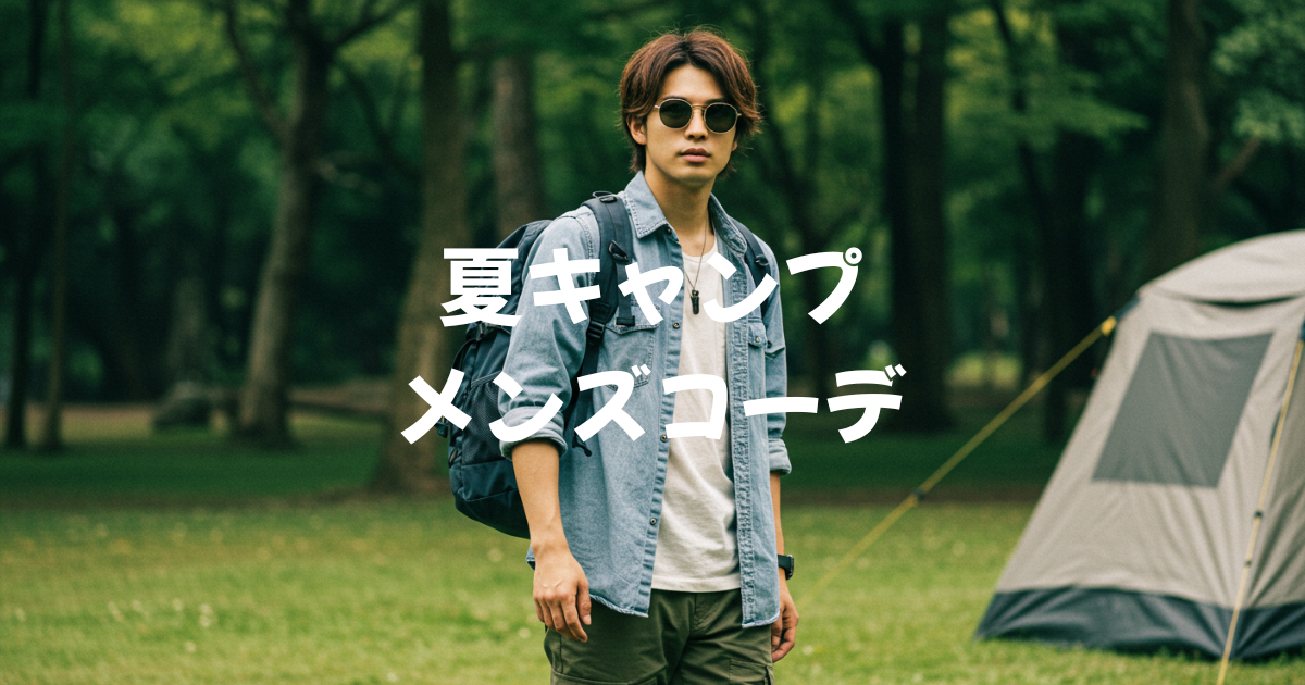 夏キャンプ　メンズ　コーデ